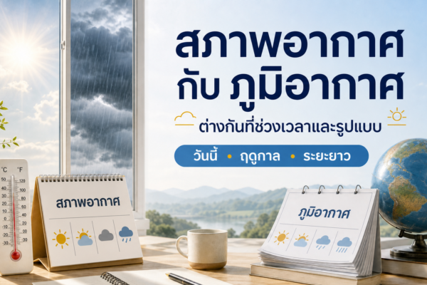 สภาพอากาศกับภูมิอากาศต่างกันที่ช่วงเวลาและรูปแบบของข้อมูล